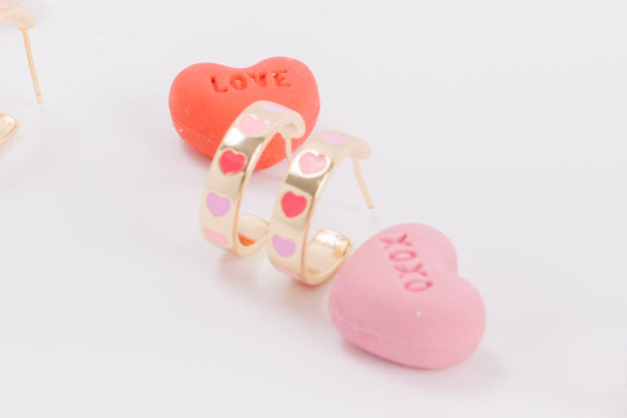 Painted Heart Hoops