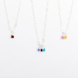 Silver Birthstone Necklace