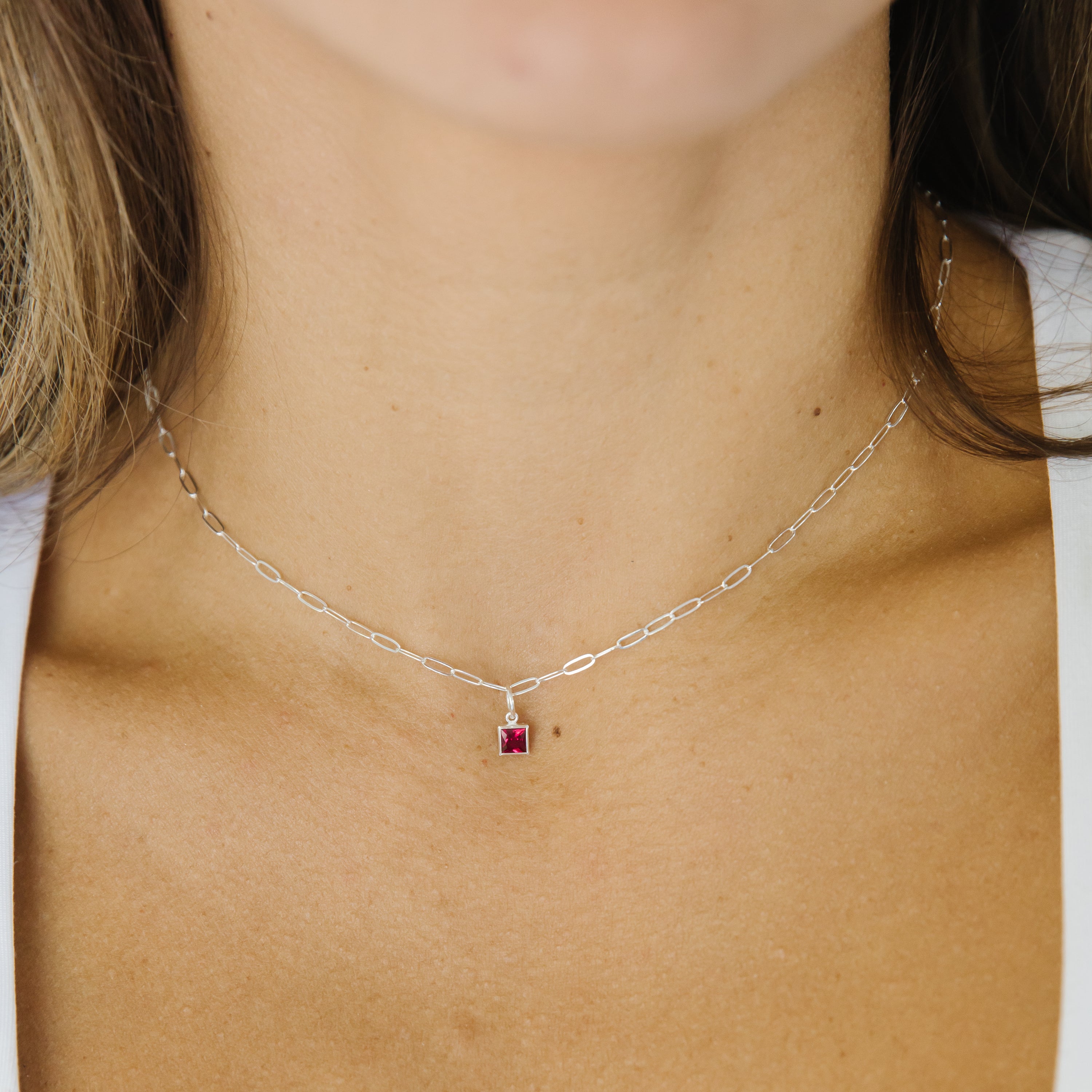 Birthstone Necklace (Silver Edit)