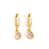 Diamond Teardrop Huggies