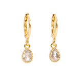 Diamond Teardrop Huggies