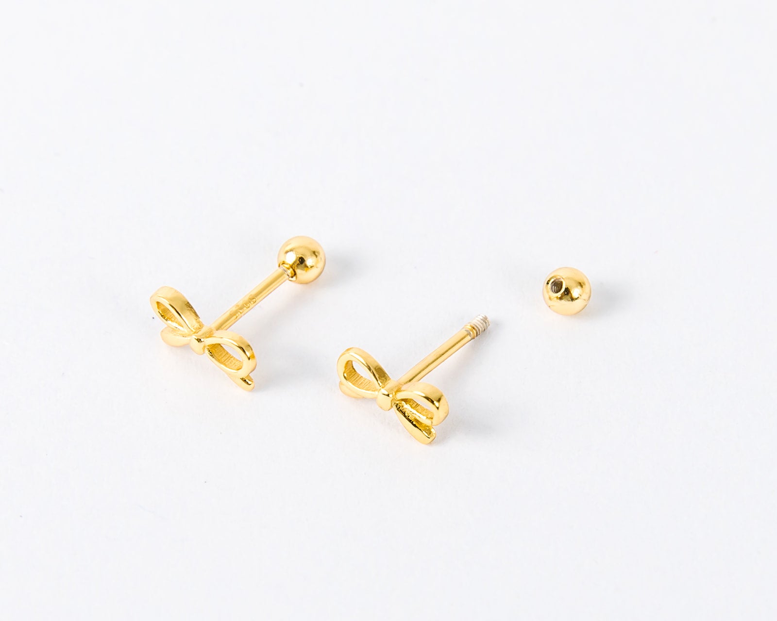Tiny Ribbon Bow Screwbacks