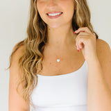 Simple Opal Heart Necklace