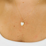 Simple Opal Heart Necklace