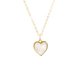 Simple Opal Heart Necklace