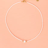 White Beaded Pearl Choker