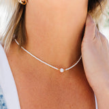 White Beaded Pearl Choker