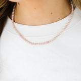 Pink Beaded Necklace (Milky)