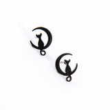 Cat in the Moon Studs