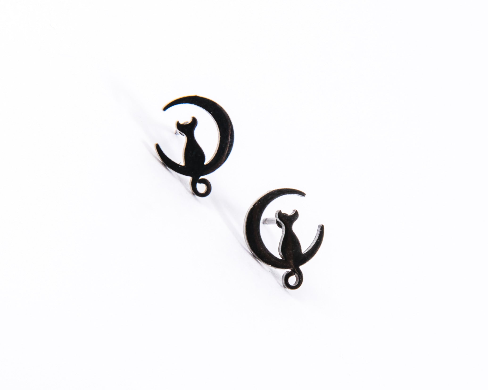 Cat in the Moon Studs