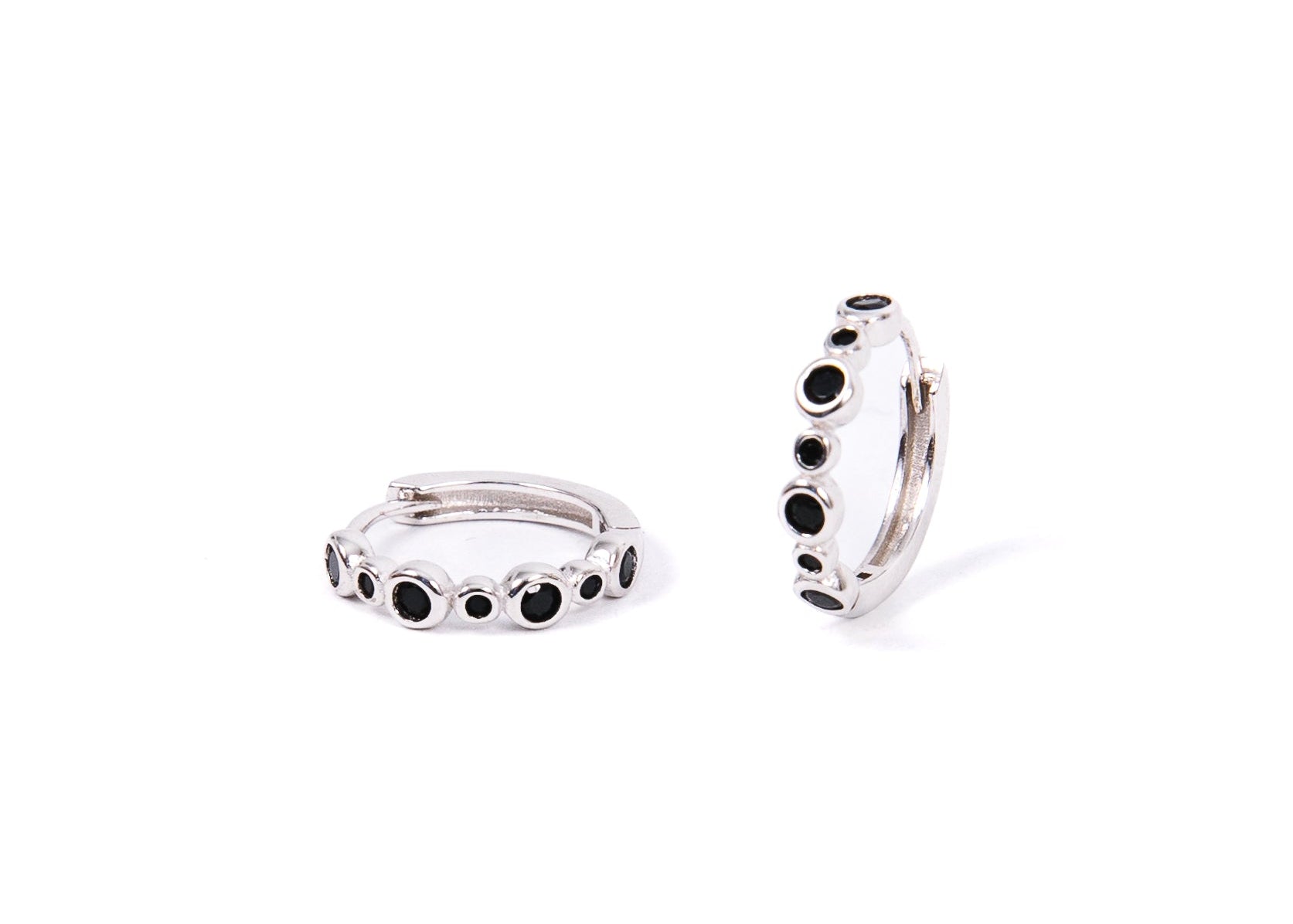 Black Cz Dot Huggies