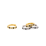 Black Cz Dot Huggies