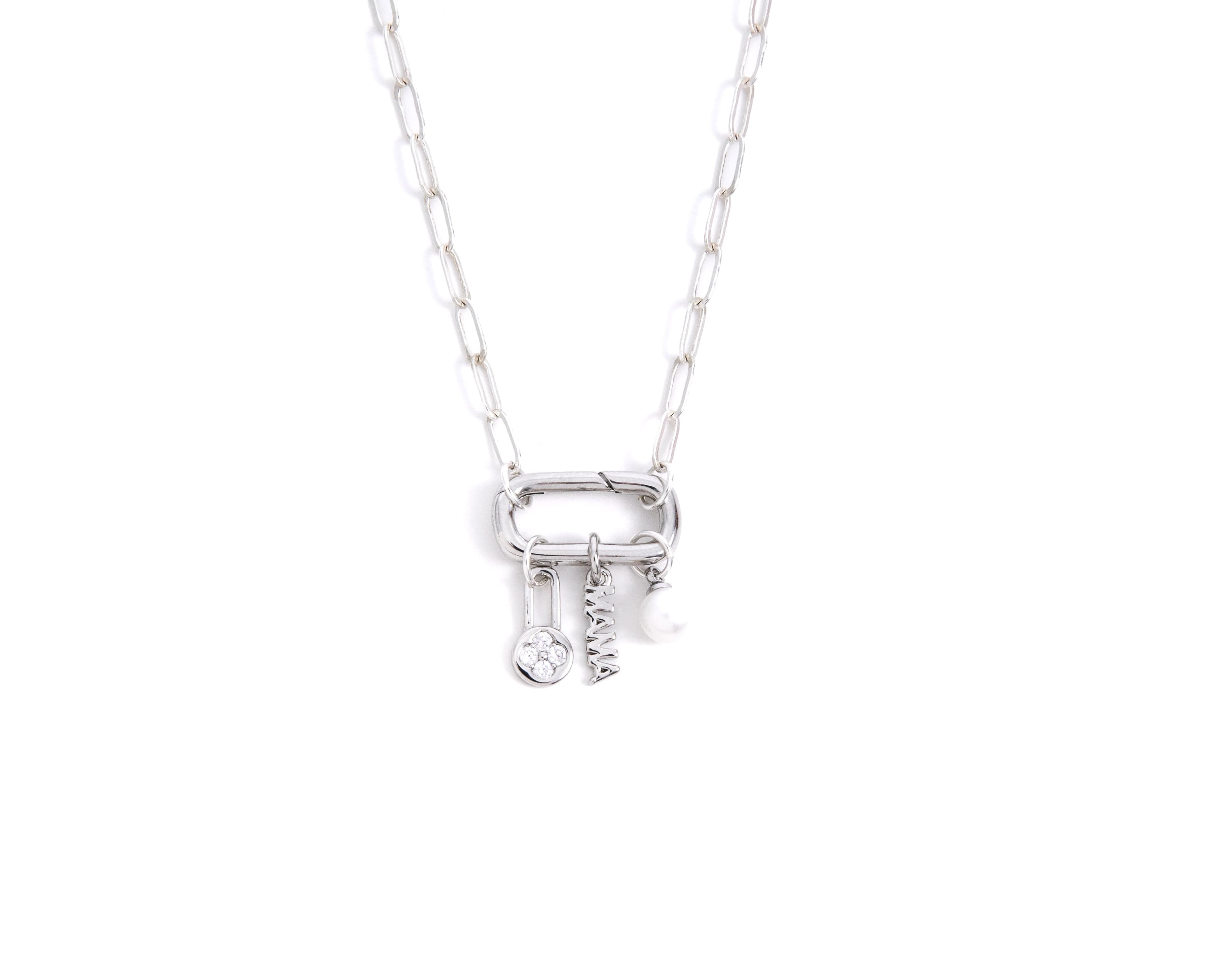 Silver Hooking Up Charm Necklace