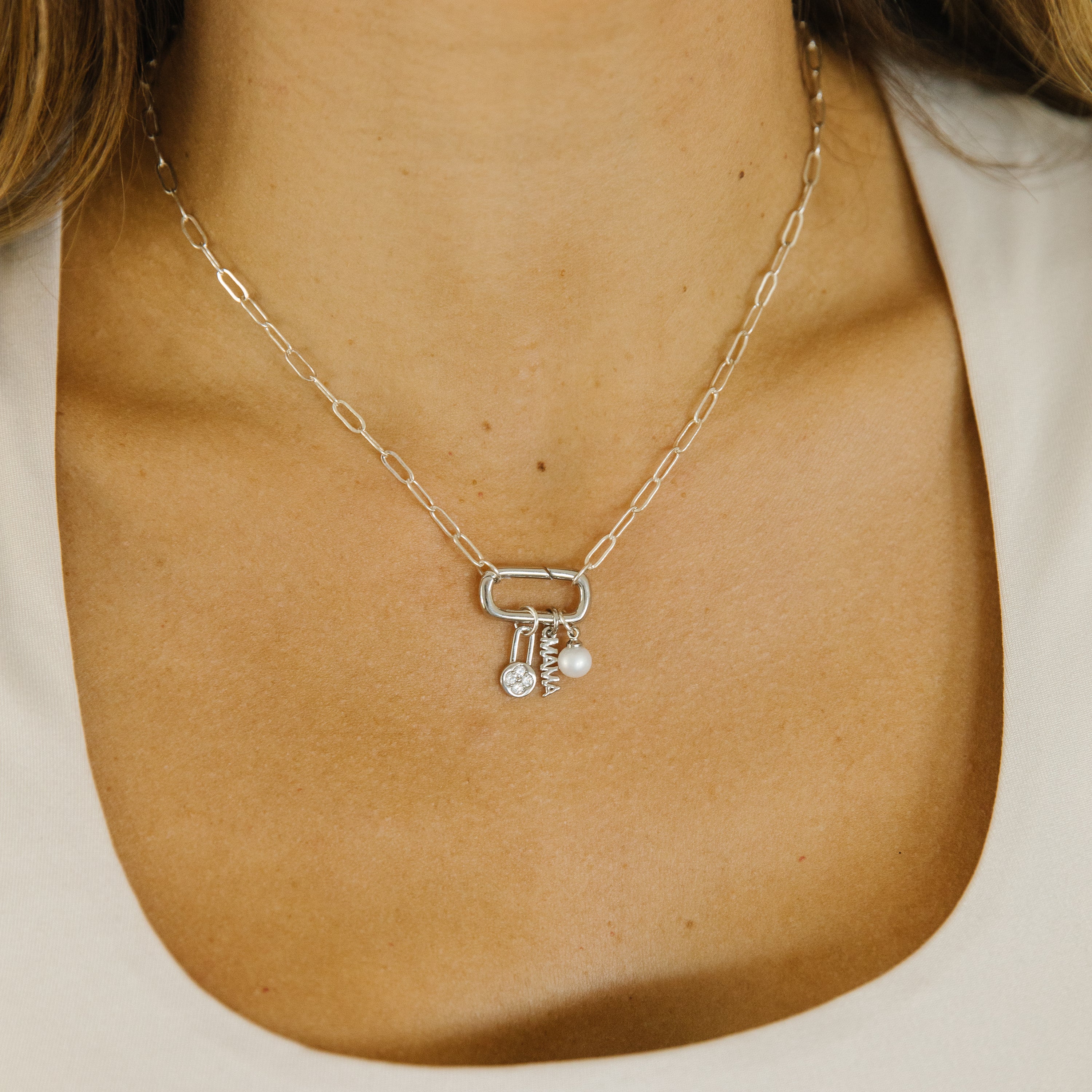 Silver Hooking Up Charm Necklace