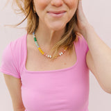 Golden Hour Color Beaded Necklace (Front Clasp)