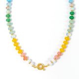 Golden Hour Color Beaded Necklace (Front Clasp)