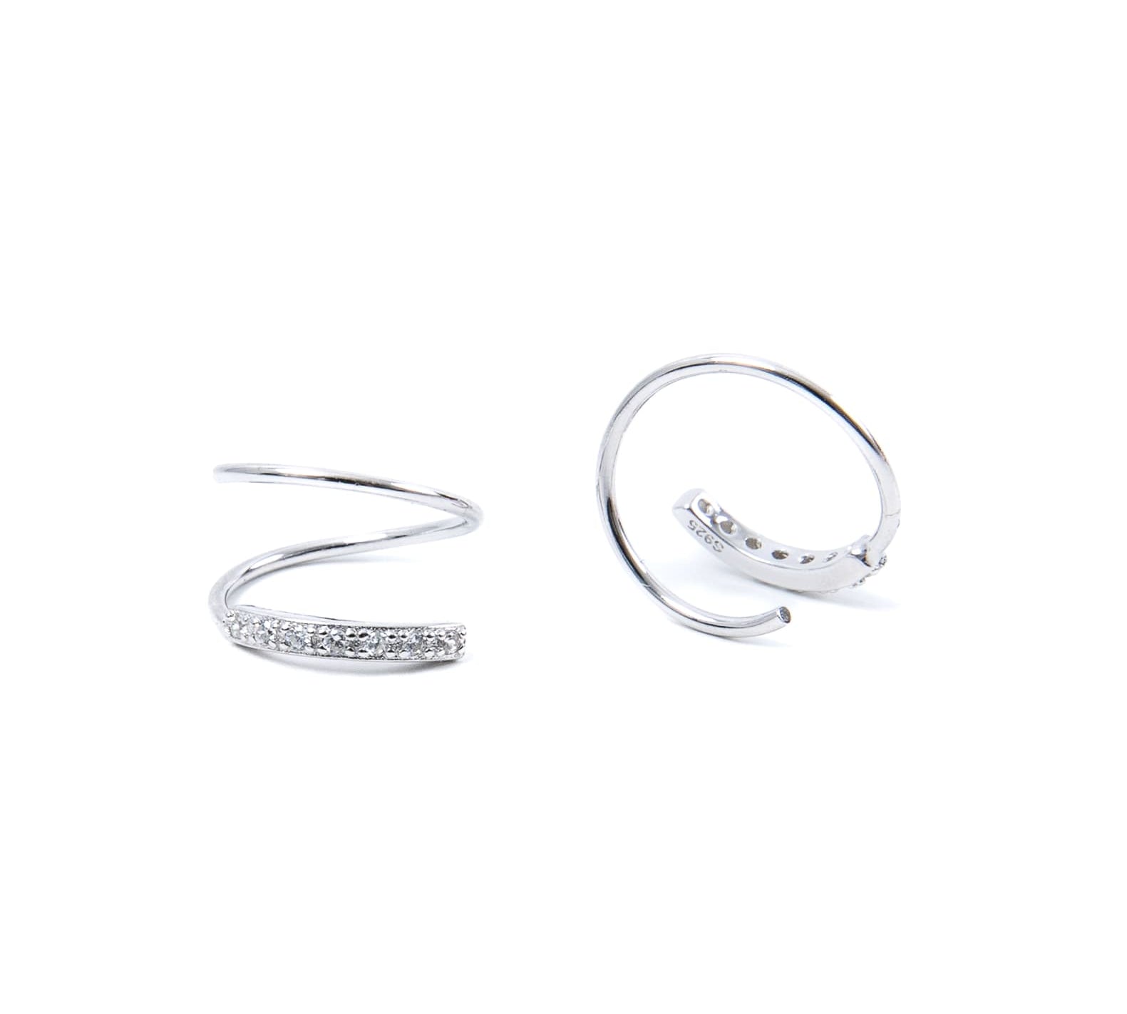 Spiral Diamond Hoops