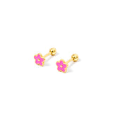 Pink Flower Screwback