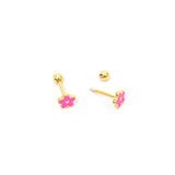 Pink Flower Screwback