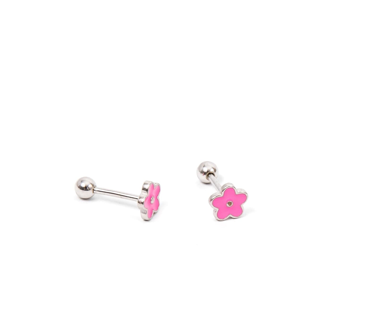 Pink Flower Screwback