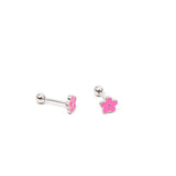 Pink Flower Screwback