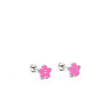 Pink Flower Screwback