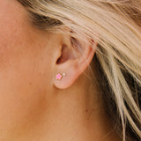 Pink Flower Screwback