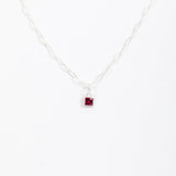 Silver Birthstone Necklace