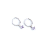 Amethyst Flower Huggies