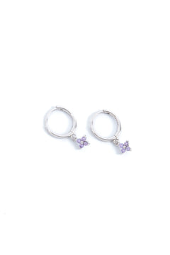 Amethyst Flower Huggies