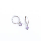 Amethyst Flower Huggies