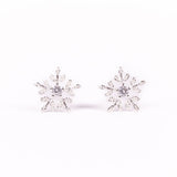 Silver Diamond Snowflake Studs