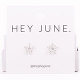 Silver Diamond Snowflake Studs