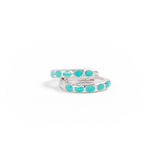 Silver Turquoise Huggies