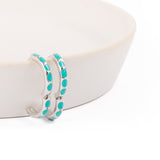 Silver Turquoise Huggies