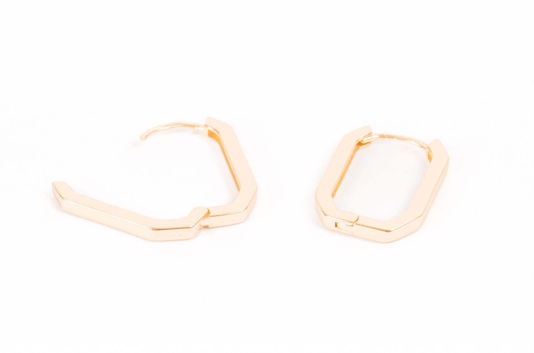 Tall + Skinny Hexagon Huggies