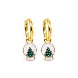 Pair of Gold Snowglobe Earring Charms