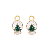 Pair of Gold Snowglobe Earring Charms