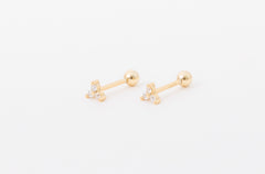 Three Diamond Cluster Screwbacks