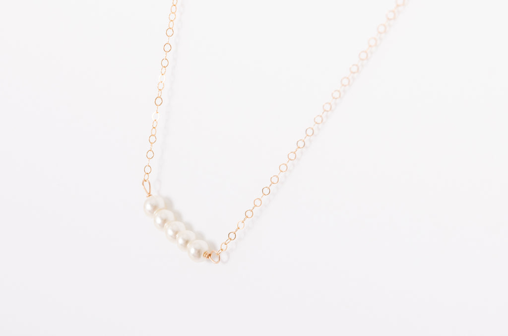 Innocence Pearl and Ribbon Necklace – Peace Love Bling